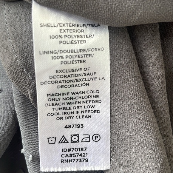 Ann Taylor grey high collared chiffon ruffled blouse with dots and subtle bling - Picture 11 of 13